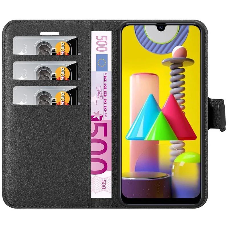 Cadorabo Hülle kompatibel mit Samsung Galaxy M31 Schutzhülle mit Magnetverschluss, Standfunktion und Kartenfach