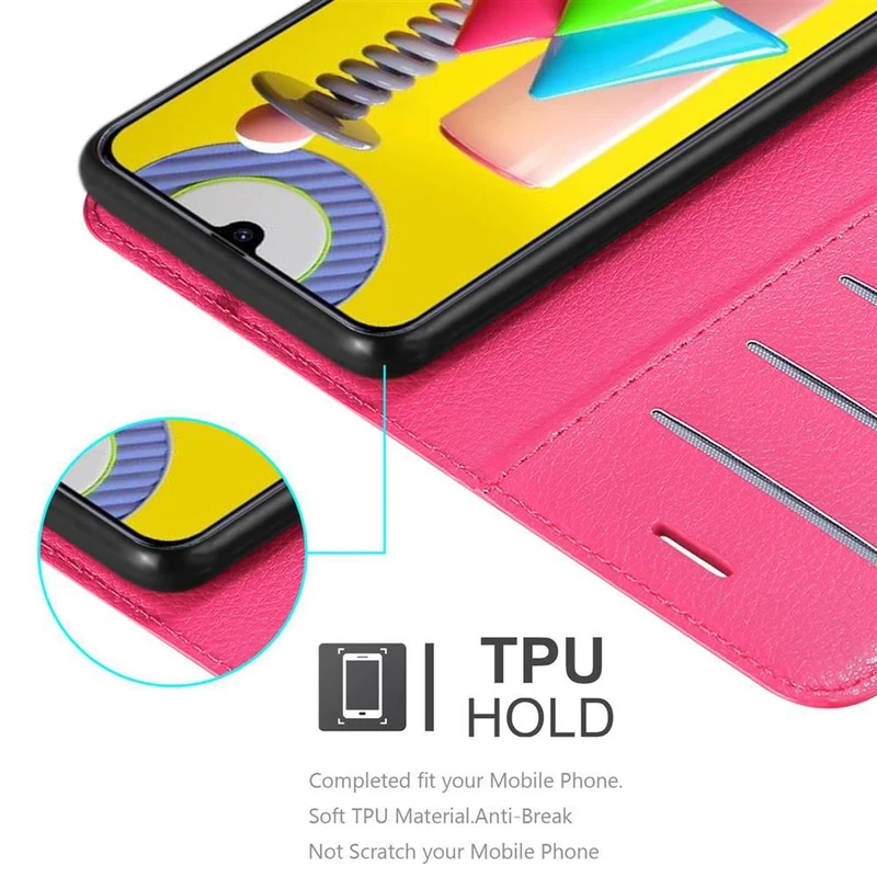 Cadorabo Hülle kompatibel mit Samsung Galaxy M31 Schutzhülle mit Magnetverschluss, Standfunktion und Kartenfach