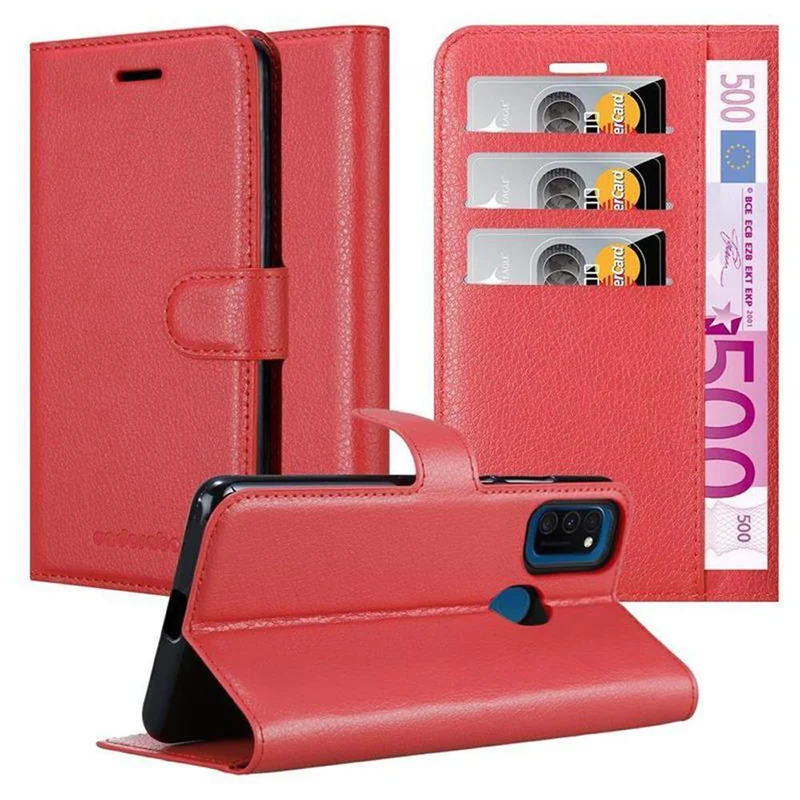 Cadorabo Hülle kompatibel mit Samsung Galaxy M21 / M30s Schutzhülle mit Magnetverschluss, Standfunktion und Kartenfach