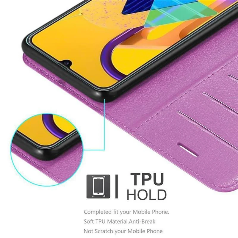 Cadorabo Hülle kompatibel mit Samsung Galaxy M21 / M30s Schutzhülle mit Magnetverschluss, Standfunktion und Kartenfach