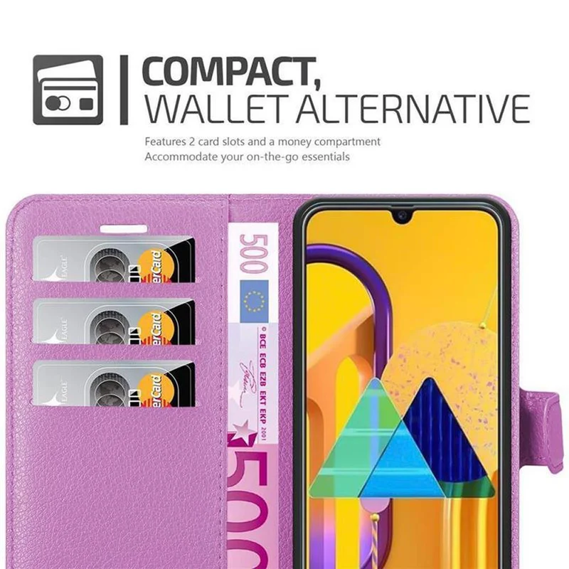 Cadorabo Hülle kompatibel mit Samsung Galaxy M21 / M30s Schutzhülle mit Magnetverschluss, Standfunktion und Kartenfach