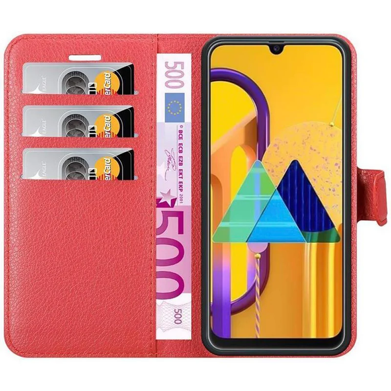 Cadorabo Hülle kompatibel mit Samsung Galaxy M21 / M30s Schutzhülle mit Magnetverschluss, Standfunktion und Kartenfach