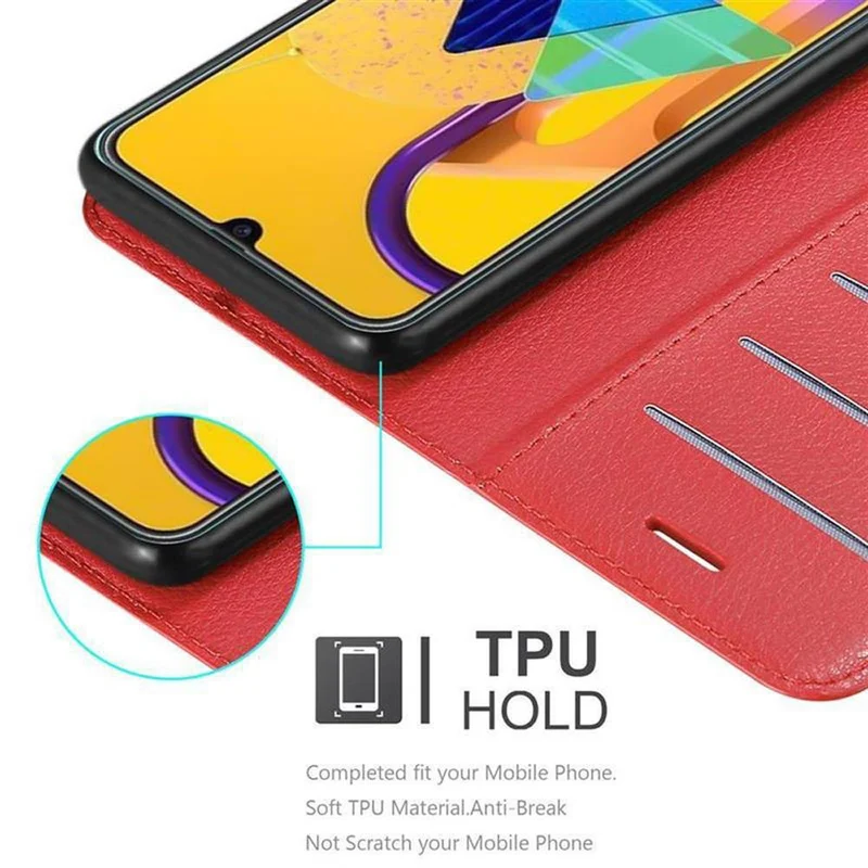 Cadorabo Hülle kompatibel mit Samsung Galaxy M21 / M30s Schutzhülle mit Magnetverschluss, Standfunktion und Kartenfach