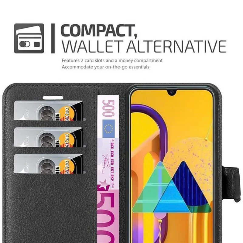 Cadorabo Hülle kompatibel mit Samsung Galaxy M21 / M30s Schutzhülle mit Magnetverschluss, Standfunktion und Kartenfach