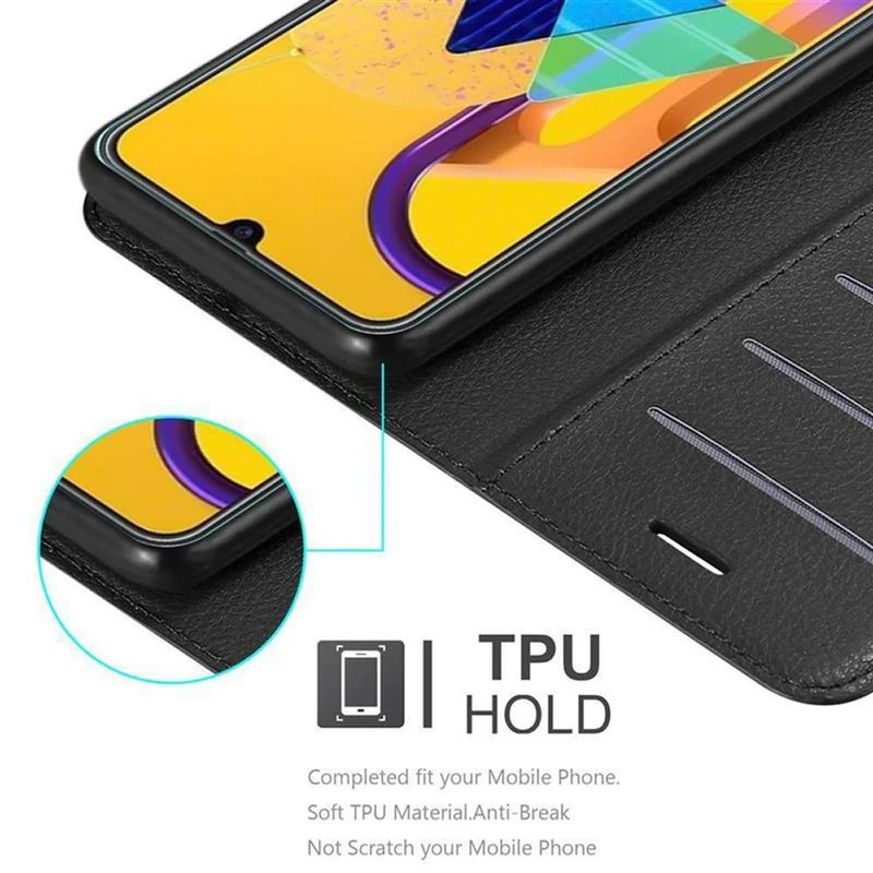 Cadorabo Hülle kompatibel mit Samsung Galaxy M21 / M30s Schutzhülle mit Magnetverschluss, Standfunktion und Kartenfach