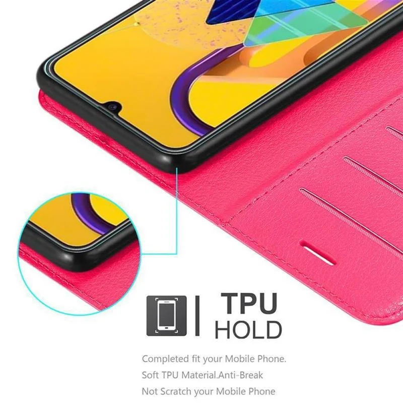 Cadorabo Hülle kompatibel mit Samsung Galaxy M21 / M30s Schutzhülle mit Magnetverschluss, Standfunktion und Kartenfach
