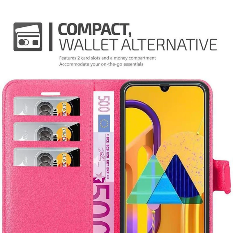 Cadorabo Hülle kompatibel mit Samsung Galaxy M21 / M30s Schutzhülle mit Magnetverschluss, Standfunktion und Kartenfach