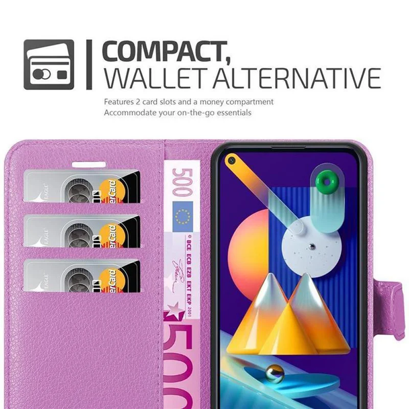 Cadorabo Hülle kompatibel mit Samsung Galaxy A11 / M11 Schutzhülle mit Magnetverschluss, Standfunktion und Kartenfach