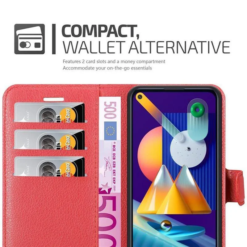 Cadorabo Hülle kompatibel mit Samsung Galaxy A11 / M11 Schutzhülle mit Magnetverschluss, Standfunktion und Kartenfach