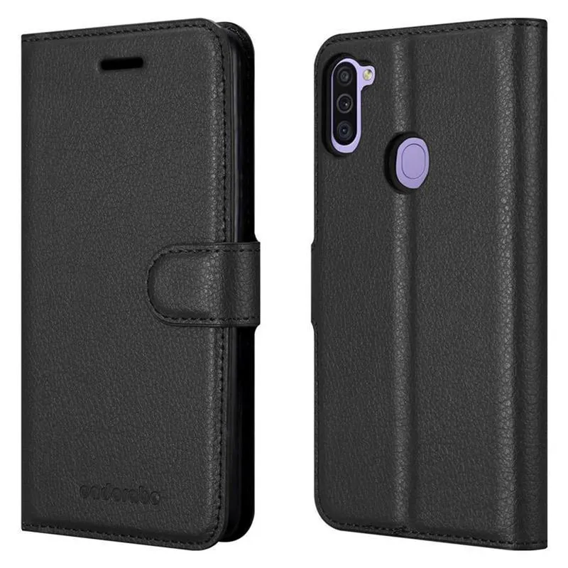 Cadorabo Hülle kompatibel mit Samsung Galaxy A11 / M11 Schutzhülle mit Magnetverschluss, Standfunktion und Kartenfach