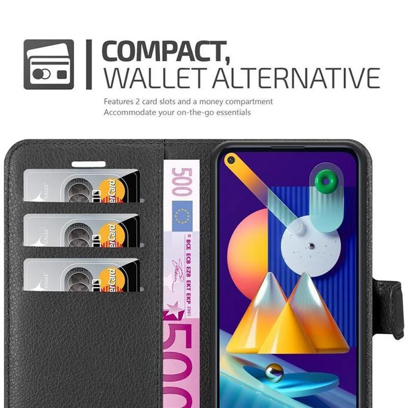 Cadorabo Hülle kompatibel mit Samsung Galaxy A11 / M11 Schutzhülle mit Magnetverschluss, Standfunktion und Kartenfach
