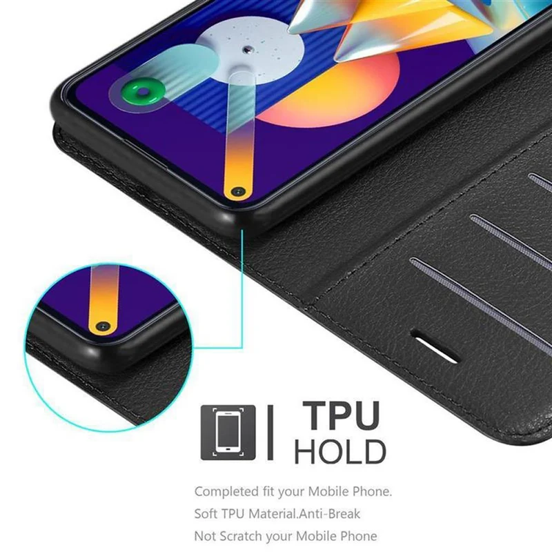 Cadorabo Hülle kompatibel mit Samsung Galaxy A11 / M11 Schutzhülle mit Magnetverschluss, Standfunktion und Kartenfach