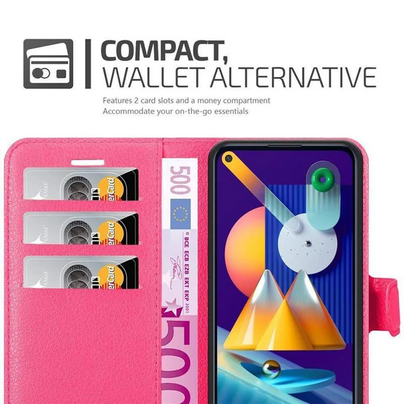 Cadorabo Hülle kompatibel mit Samsung Galaxy A11 / M11 Schutzhülle mit Magnetverschluss, Standfunktion und Kartenfach