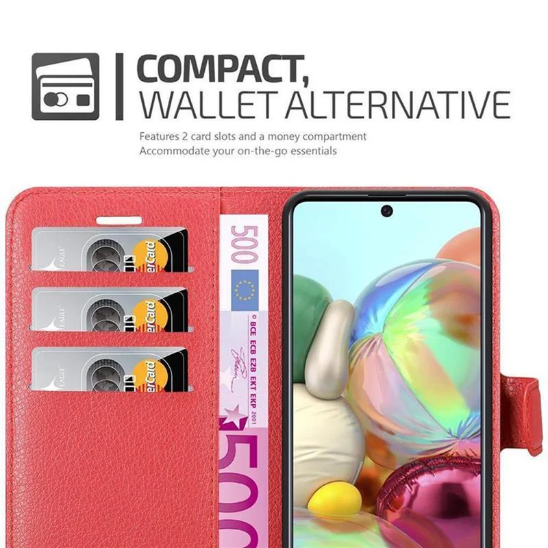 Cadorabo Hülle kompatibel mit Samsung Galaxy A71 5G Schutzhülle mit Magnetverschluss, Standfunktion und Kartenfach