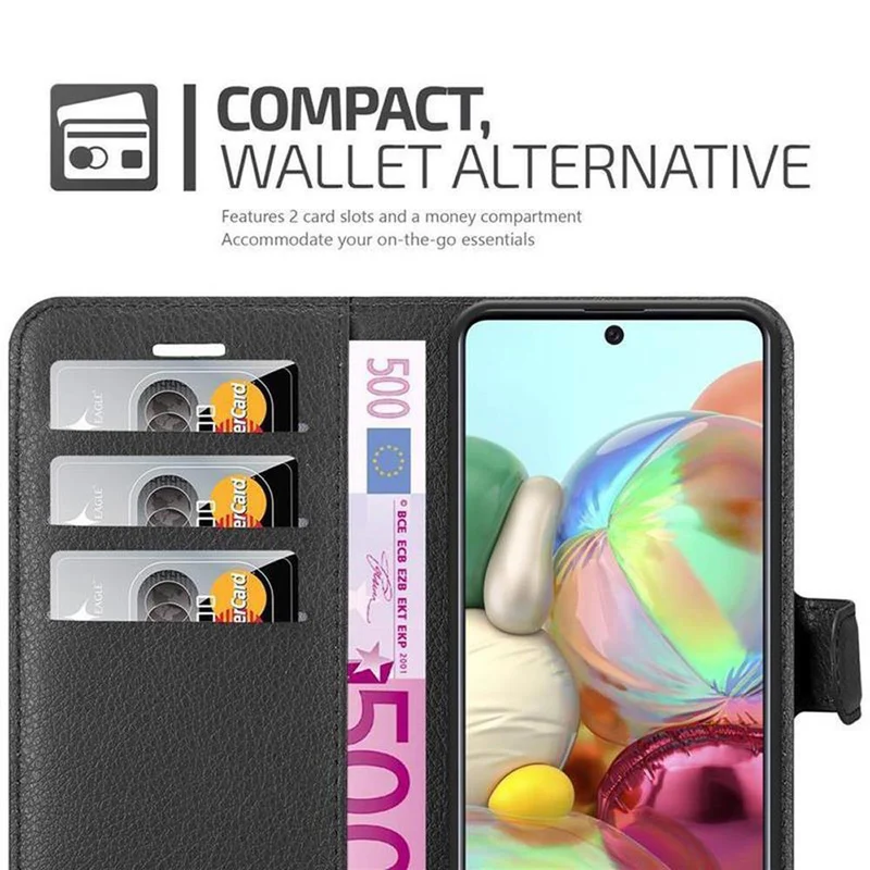 Cadorabo Hülle kompatibel mit Samsung Galaxy A71 5G Schutzhülle mit Magnetverschluss, Standfunktion und Kartenfach