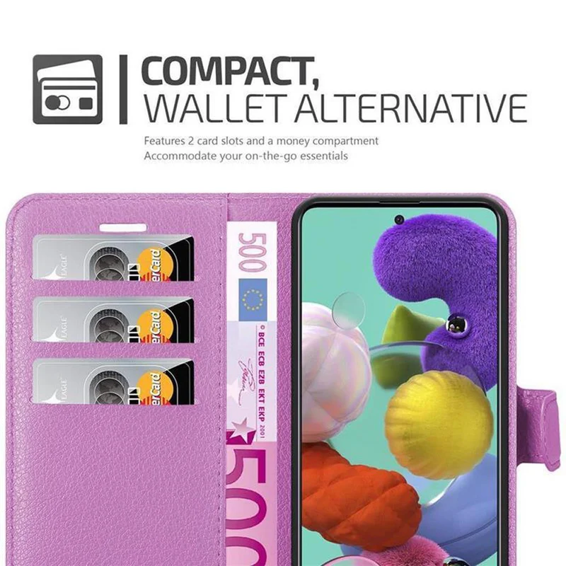 Cadorabo Hülle kompatibel mit Samsung Galaxy A51 5G Schutzhülle mit Magnetverschluss, Standfunktion und Kartenfach