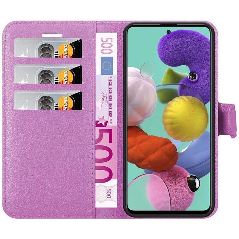Cadorabo Hülle kompatibel mit Samsung Galaxy A51 5G Schutzhülle mit Magnetverschluss, Standfunktion und Kartenfach
