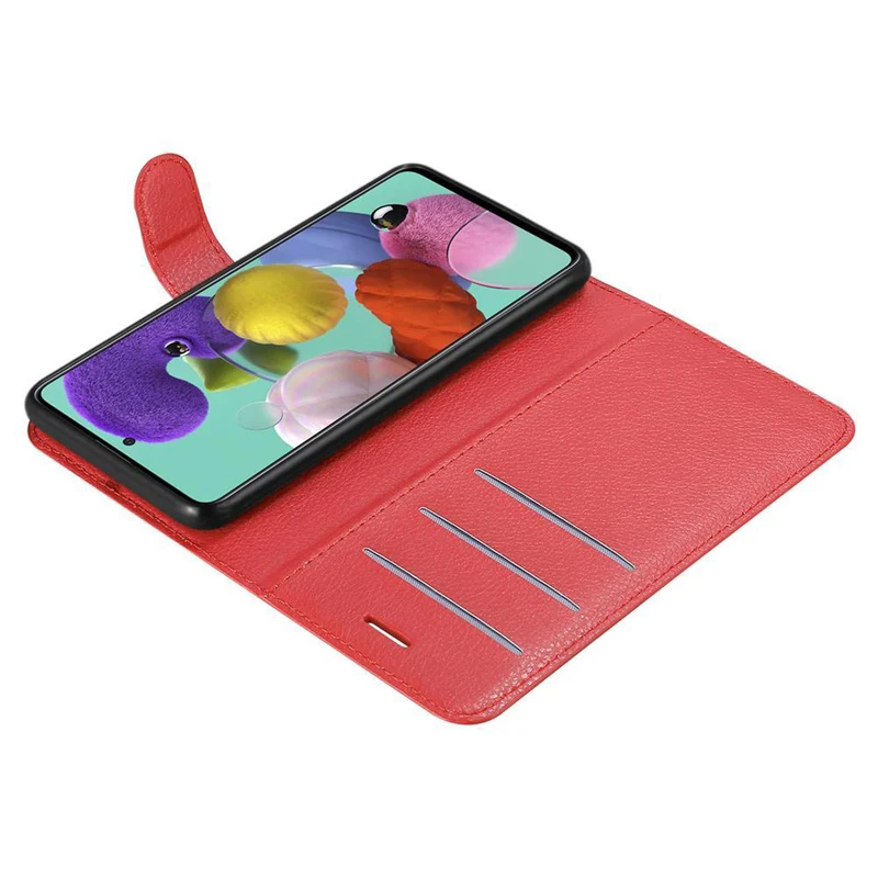 Cadorabo Hülle kompatibel mit Samsung Galaxy A51 5G Schutzhülle mit Magnetverschluss, Standfunktion und Kartenfach