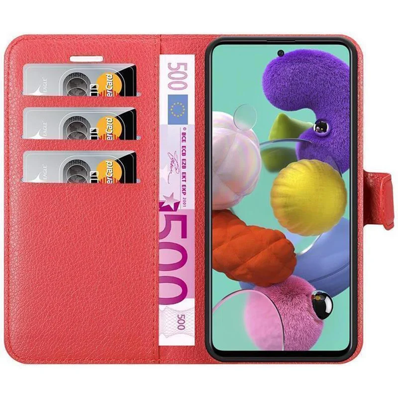 Cadorabo Hülle kompatibel mit Samsung Galaxy A51 5G Schutzhülle mit Magnetverschluss, Standfunktion und Kartenfach