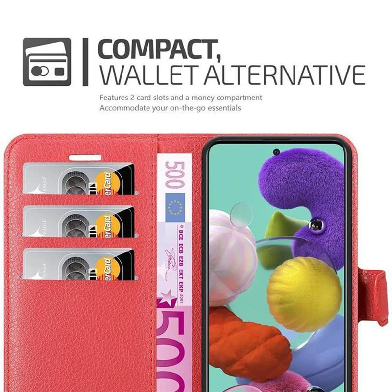 Cadorabo Hülle kompatibel mit Samsung Galaxy A51 5G Schutzhülle mit Magnetverschluss, Standfunktion und Kartenfach