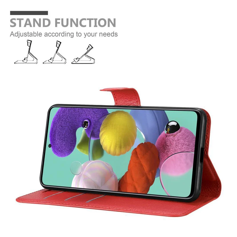 Cadorabo Hülle kompatibel mit Samsung Galaxy A51 5G Schutzhülle mit Magnetverschluss, Standfunktion und Kartenfach
