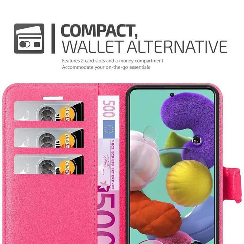 Cadorabo Hülle kompatibel mit Samsung Galaxy A51 5G Schutzhülle mit Magnetverschluss, Standfunktion und Kartenfach
