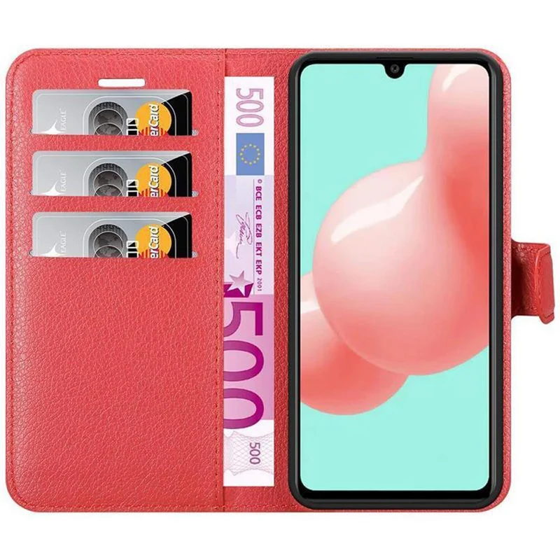 Cadorabo Hülle kompatibel mit Samsung Galaxy A41 Schutzhülle mit Magnetverschluss, Standfunktion und Kartenfach