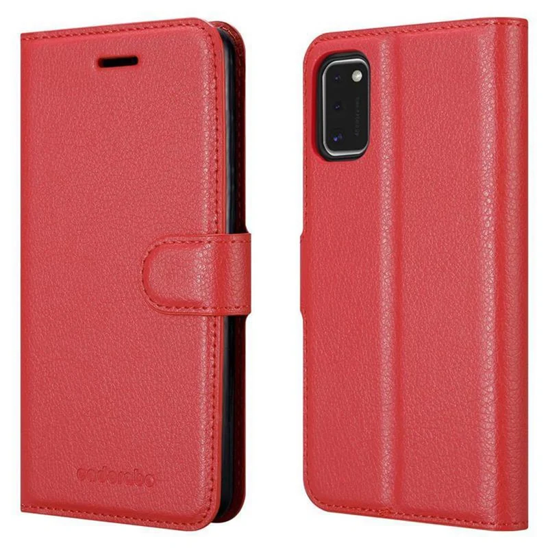 Cadorabo Hülle kompatibel mit Samsung Galaxy A41 Schutzhülle mit Magnetverschluss, Standfunktion und Kartenfach