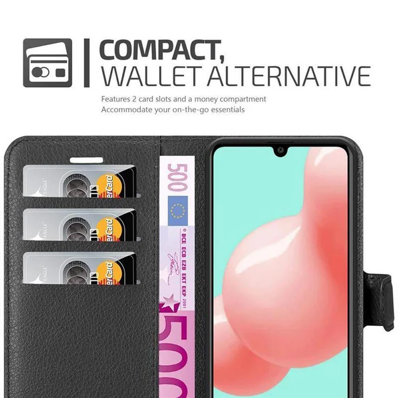 Cadorabo Hülle kompatibel mit Samsung Galaxy A41 Schutzhülle mit Magnetverschluss, Standfunktion und Kartenfach