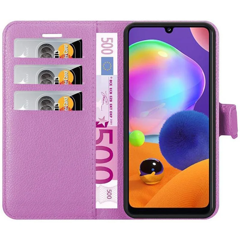 Cadorabo Hülle kompatibel mit Samsung Galaxy A31 Schutzhülle mit Magnetverschluss, Standfunktion und Kartenfach