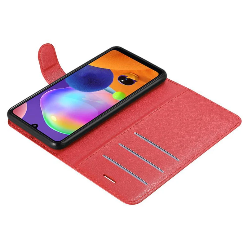 Cadorabo Hülle kompatibel mit Samsung Galaxy A31 Schutzhülle mit Magnetverschluss, Standfunktion und Kartenfach
