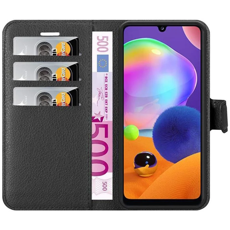 Cadorabo Hülle kompatibel mit Samsung Galaxy A31 Schutzhülle mit Magnetverschluss, Standfunktion und Kartenfach