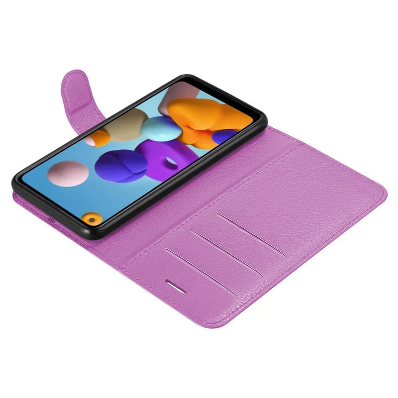 Cadorabo Hülle kompatibel mit Samsung Galaxy A21 Schutzhülle mit Magnetverschluss, Standfunktion und Kartenfach