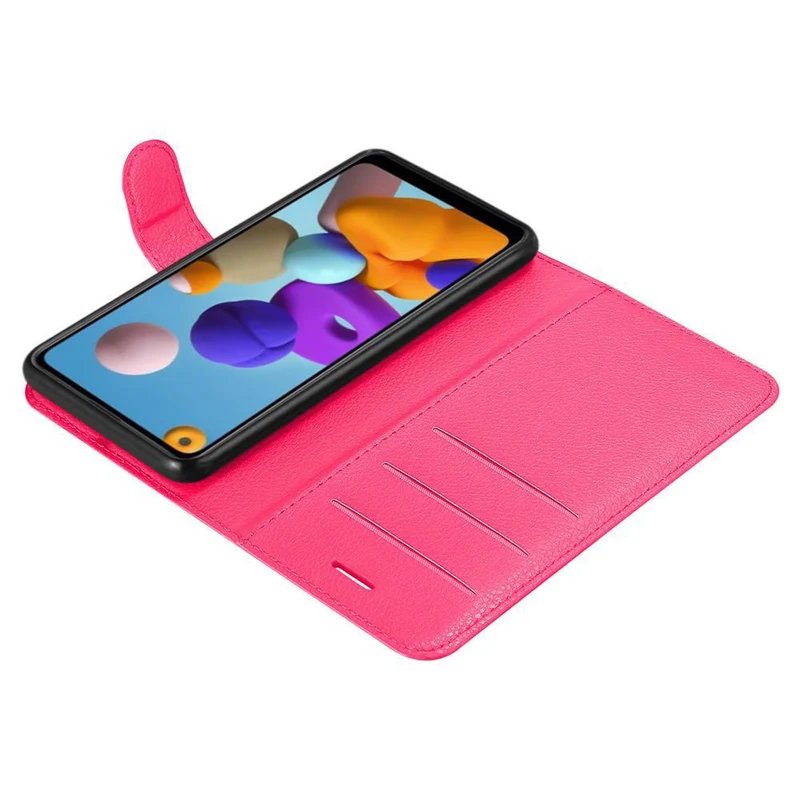 Cadorabo Hülle kompatibel mit Samsung Galaxy A21 Schutzhülle mit Magnetverschluss, Standfunktion und Kartenfach