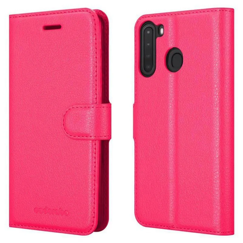Cadorabo Hülle kompatibel mit Samsung Galaxy A21 Schutzhülle mit Magnetverschluss, Standfunktion und Kartenfach