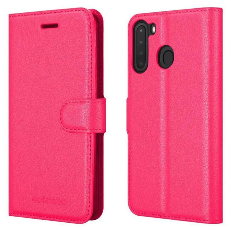 Cadorabo Hülle kompatibel mit Samsung Galaxy A21 Schutzhülle mit Magnetverschluss, Standfunktion und Kartenfach