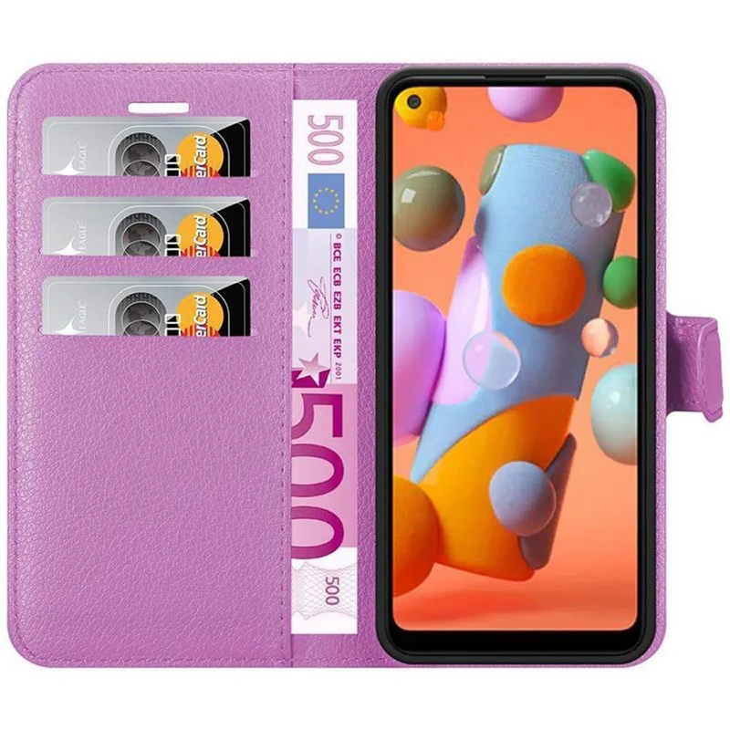 Cadorabo Hülle kompatibel mit Samsung Galaxy A11 / M11 Schutzhülle mit Magnetverschluss, Standfunktion und Kartenfach