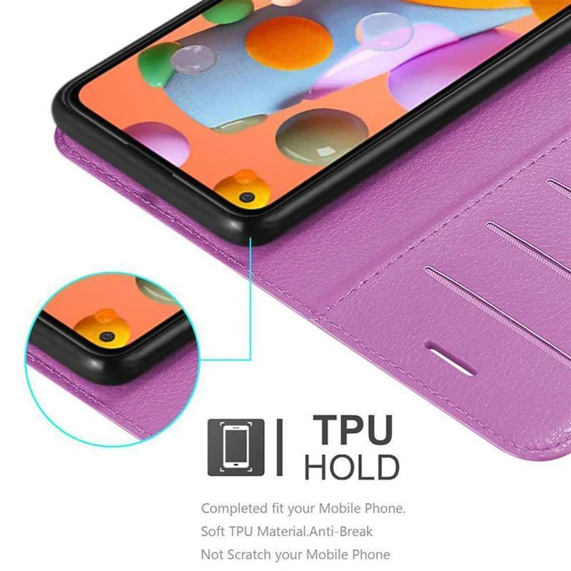 Cadorabo Hülle kompatibel mit Samsung Galaxy A11 / M11 Schutzhülle mit Magnetverschluss, Standfunktion und Kartenfach