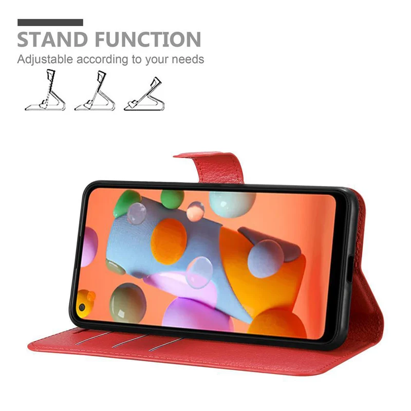 Cadorabo Hülle kompatibel mit Samsung Galaxy A11 / M11 Schutzhülle mit Magnetverschluss, Standfunktion und Kartenfach