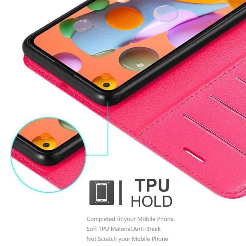 Cadorabo Hülle kompatibel mit Samsung Galaxy A11 / M11 Schutzhülle mit Magnetverschluss, Standfunktion und Kartenfach