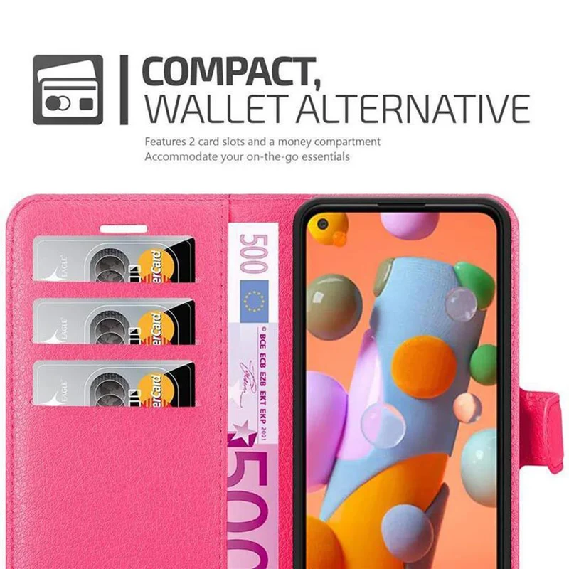 Cadorabo Hülle kompatibel mit Samsung Galaxy A11 / M11 Schutzhülle mit Magnetverschluss, Standfunktion und Kartenfach