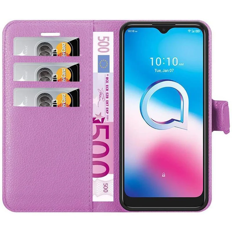 Cadorabo Hülle kompatibel mit Alcatel 1S 2020 Schutzhülle mit Magnetverschluss, Standfunktion und Kartenfach