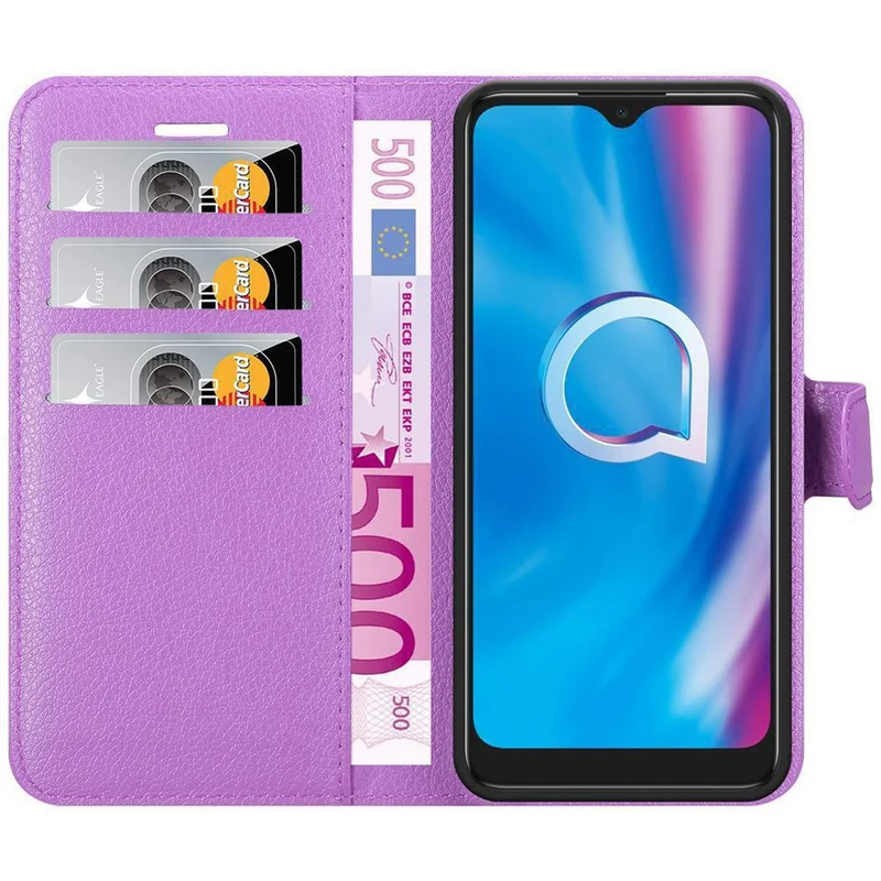 Cadorabo Hülle kompatibel mit Alcatel 1S 2020 Schutzhülle mit Magnetverschluss, Standfunktion und Kartenfach