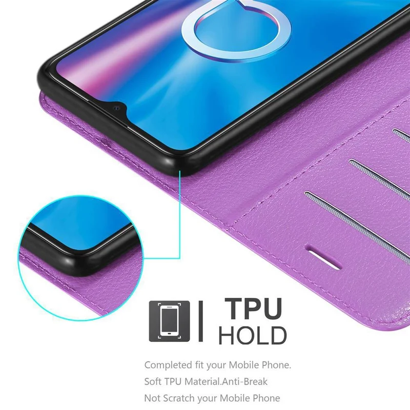 Cadorabo Hülle kompatibel mit Alcatel 1S 2020 Schutzhülle mit Magnetverschluss, Standfunktion und Kartenfach