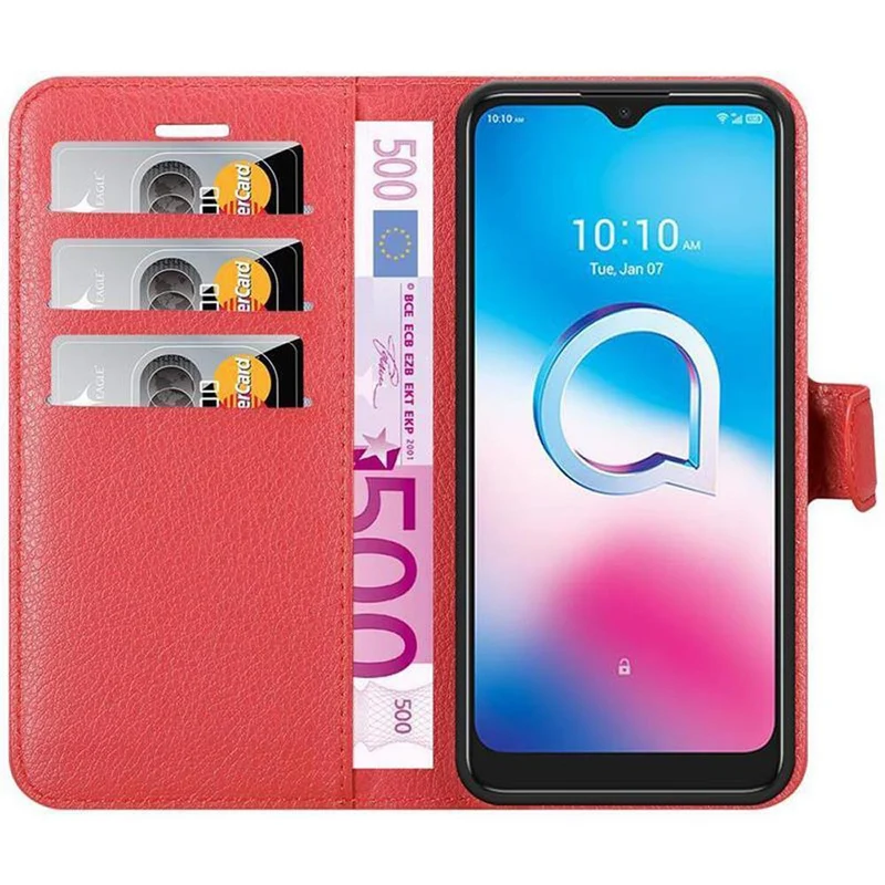 Cadorabo Hülle kompatibel mit Alcatel 1S 2020 Schutzhülle mit Magnetverschluss, Standfunktion und Kartenfach