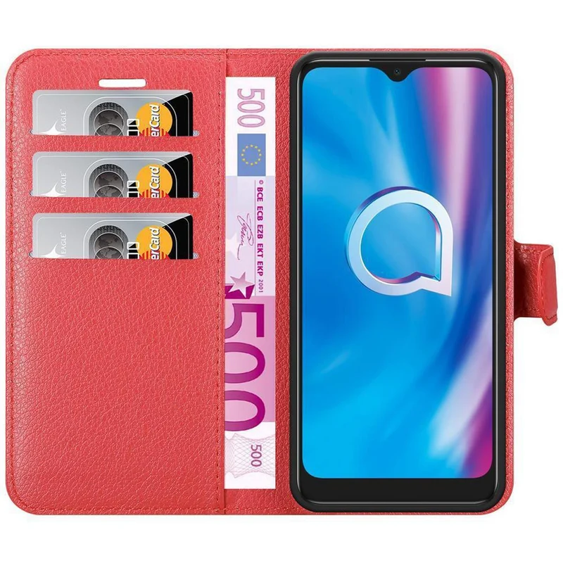 Cadorabo Hülle kompatibel mit Alcatel 1S 2020 Schutzhülle mit Magnetverschluss, Standfunktion und Kartenfach
