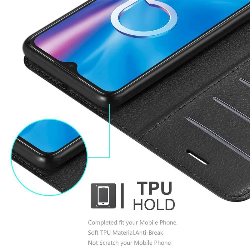 Cadorabo Hülle kompatibel mit Alcatel 1S 2020 Schutzhülle mit Magnetverschluss, Standfunktion und Kartenfach
