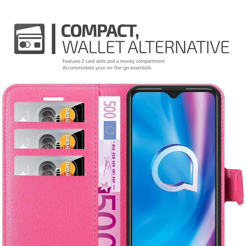 Cadorabo Hülle kompatibel mit Alcatel 1S 2020 Schutzhülle mit Magnetverschluss, Standfunktion und Kartenfach