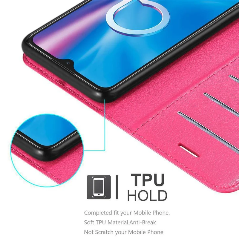 Cadorabo Hülle kompatibel mit Alcatel 1S 2020 Schutzhülle mit Magnetverschluss, Standfunktion und Kartenfach