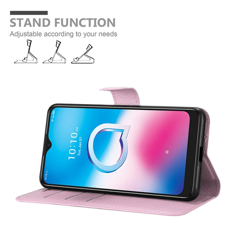 Cadorabo Hülle kompatibel mit Alcatel 1S 2020 Schutzhülle mit Magnetverschluss, Standfunktion und Kartenfach